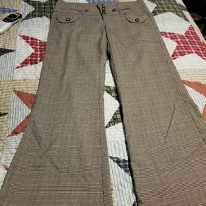Brown plaid dress pants